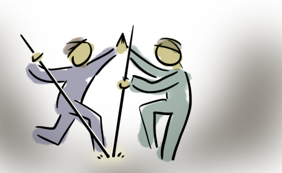 Zwei Personen streiten