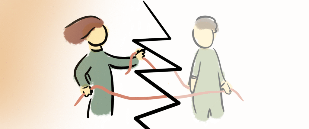 Verbindungen gekappt zwischen zwei Menschen nach Tod