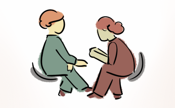 Zwei Menschen im Gespräch